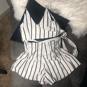 2 piece strappy tank & shorts